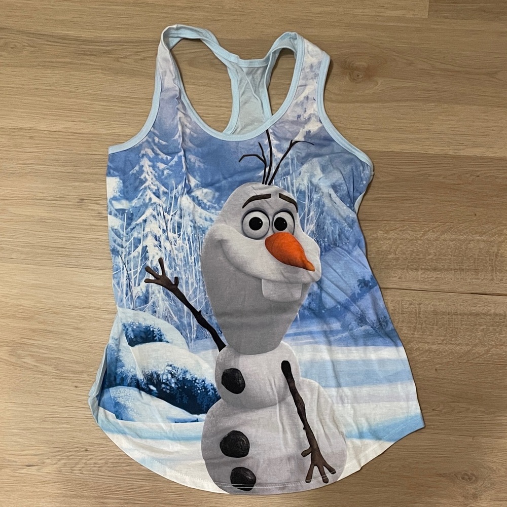 Disney Blue and White Olaf Tank Top